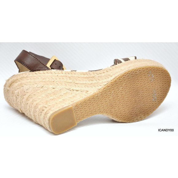 Michael Kors VIOLET Espadrille Wedge Platform Ankle Sandal Zebra/Brown 8/8.5 - Picture 9 of 9